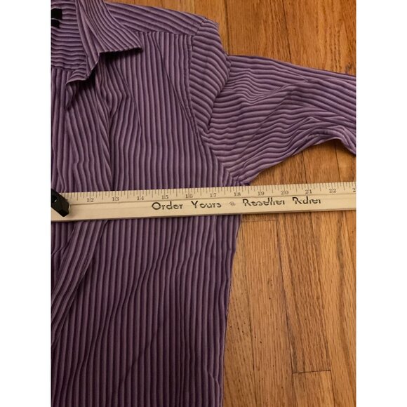 Apt.9 Mens Slim Fit Striped Long Sleeve Button-Up Shirt 14.5 32/33 - Picture 8 of 9